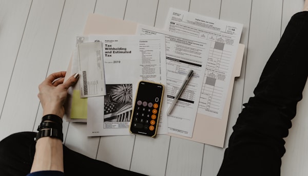Accountant working at desk
